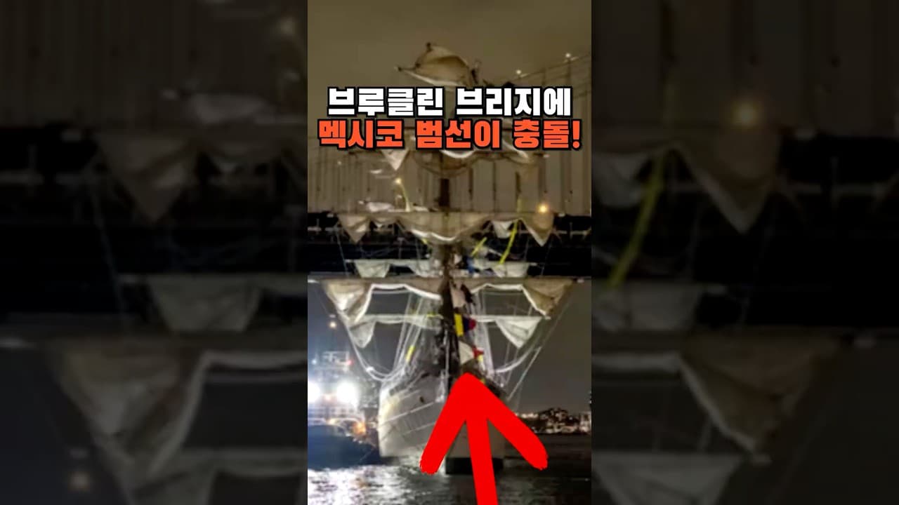 멕시코 해군 범선, 뉴욕 브루클린 브리지에 충돌