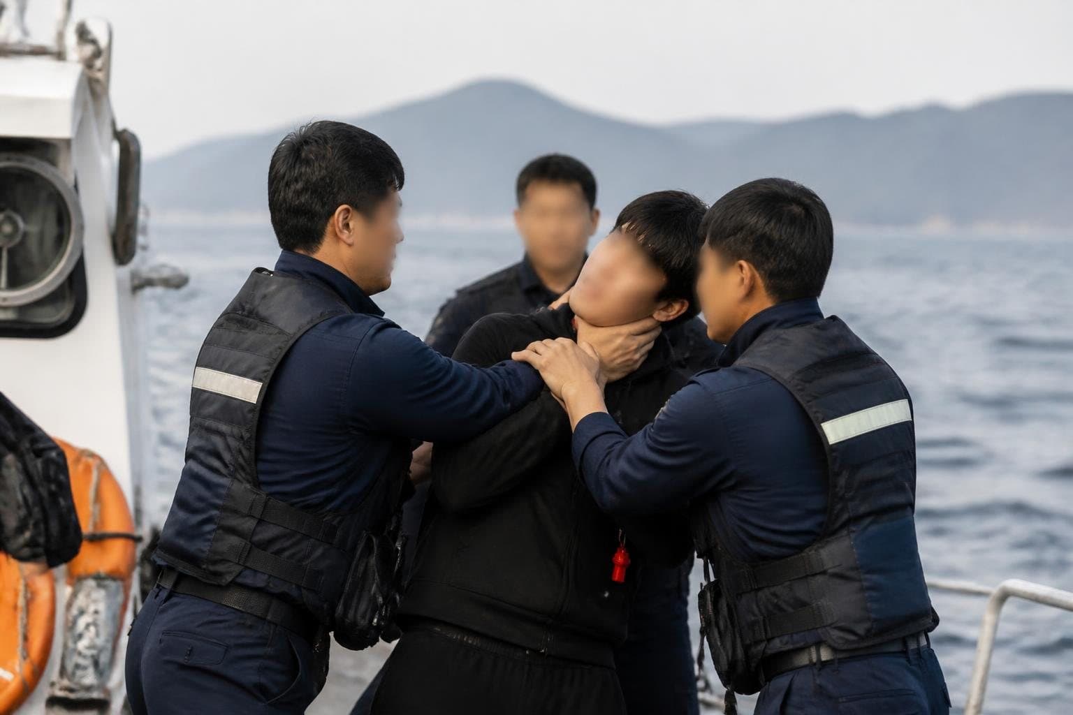 바다에서 구해준 해경 목 졸라 폭행한 20대 현행범 체포