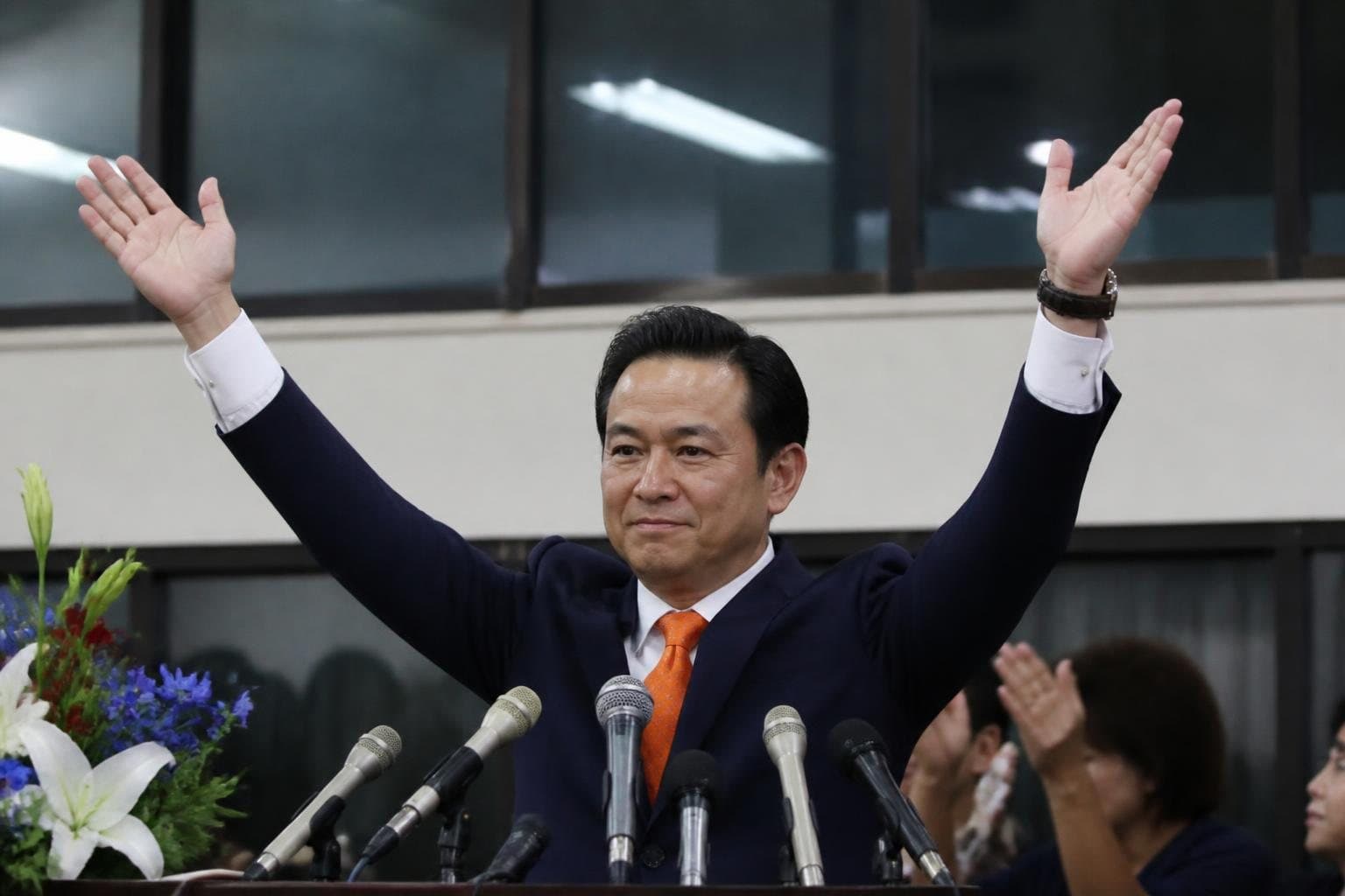 일본 오키나와 지사 선거, 집권 연립여당 지원 고자 당선 전망