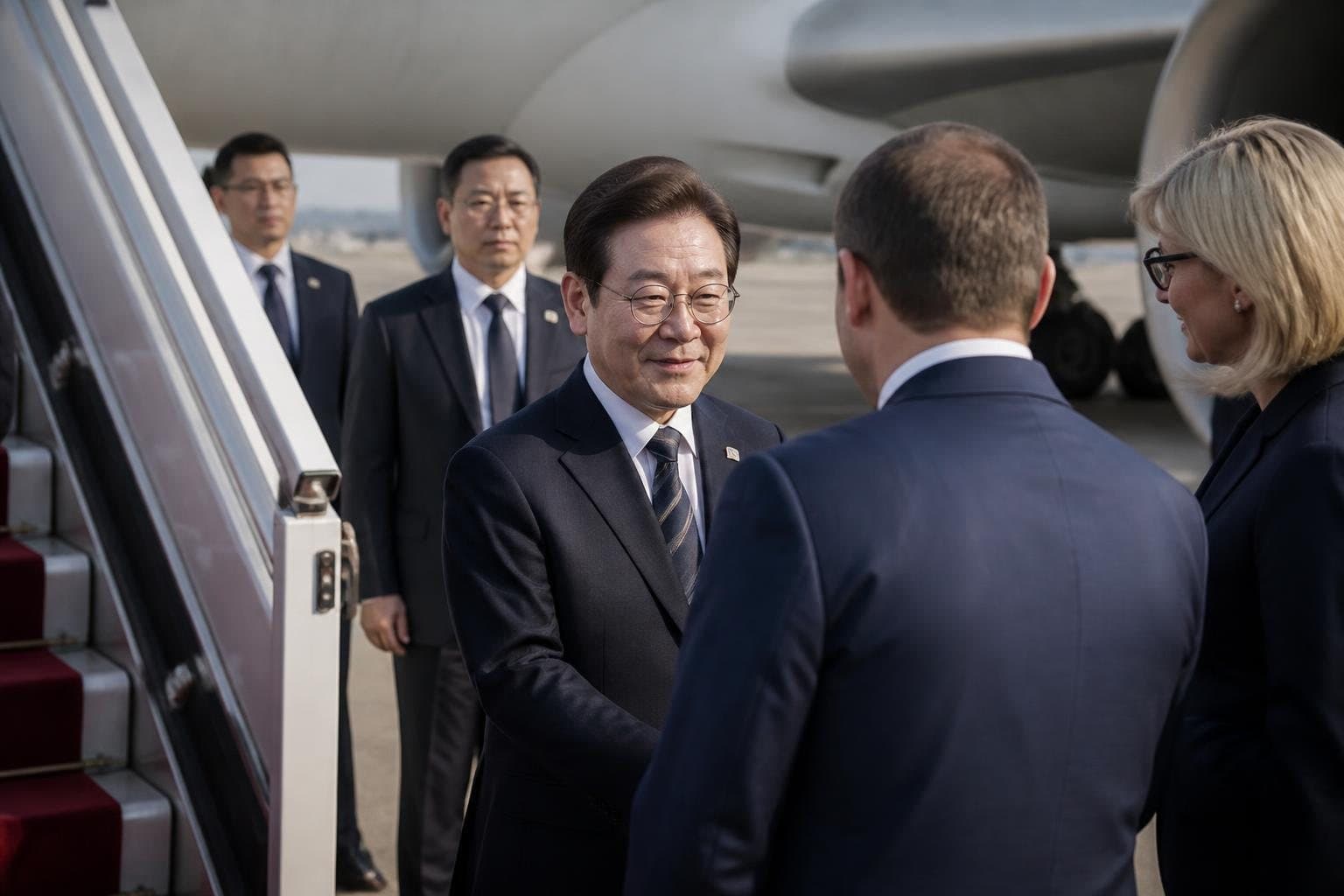 이 대통령, 프랑스 니스 도착…오늘 마크롱과 '뤼미에르 서밋' 참석